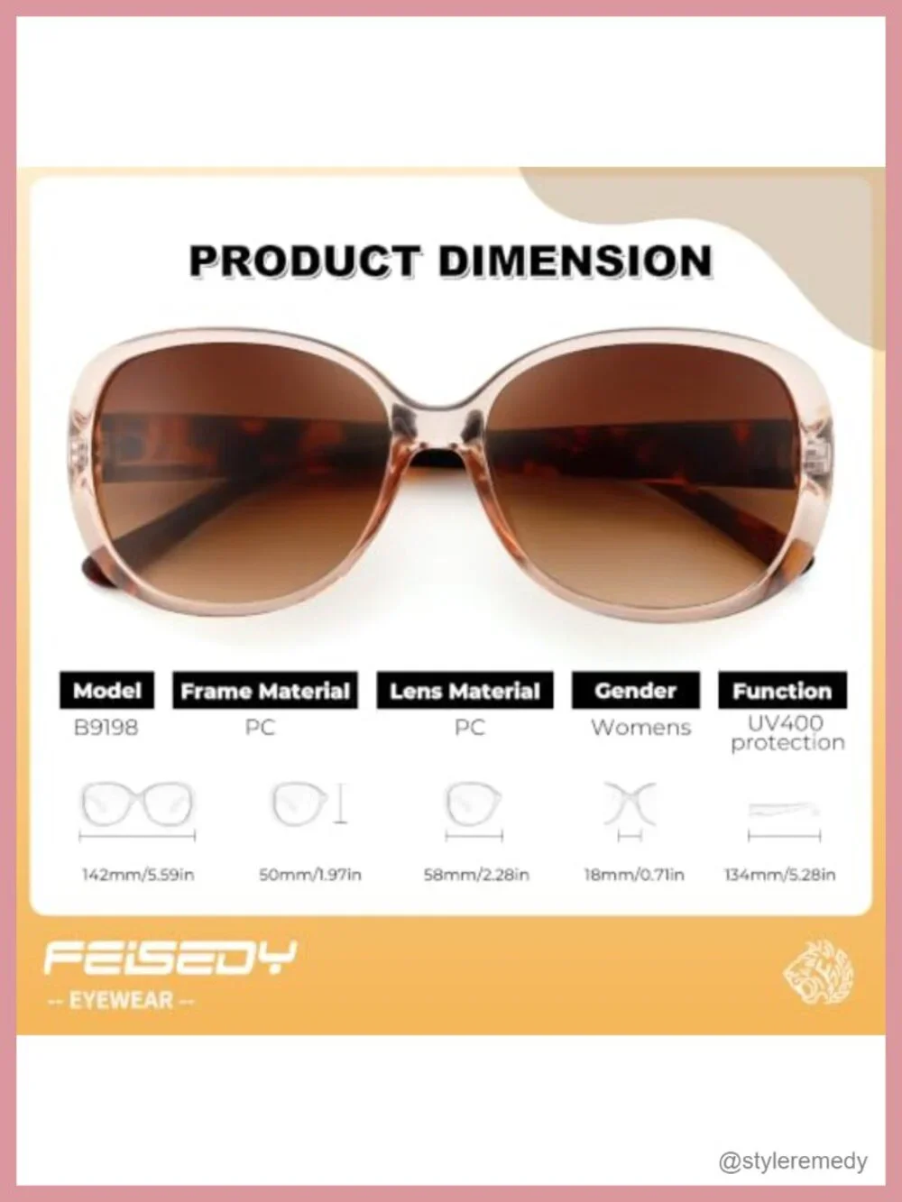 Vintage Oversized Wrap Sunglasses UV400 Lightweight Retro Square Frame